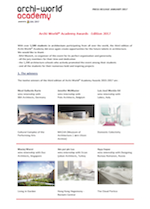 Archi-World Academy Press release