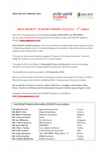 Archi-World Academy Press release Archi-World Academy Press release